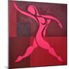 Study of Figure in Cubic Space Pink Version-Guilherme Pontes-Mounted Giclee Print