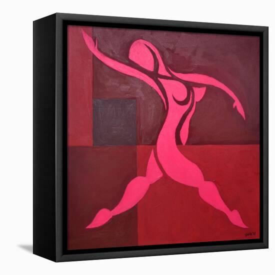 Study of Figure in Cubic Space Pink Version-Guilherme Pontes-Framed Premier Image Canvas