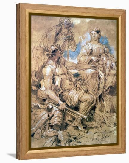 Study of Figures in Costume, C1635-1670-Giovanni Benedetto Castiglione-Framed Premier Image Canvas