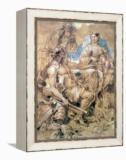 Study of Figures in Costume, C1635-1670-Giovanni Benedetto Castiglione-Framed Premier Image Canvas