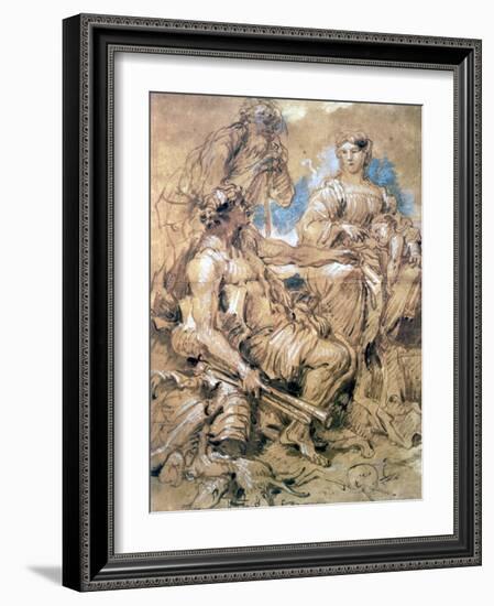 Study of Figures in Costume, C1635-1670-Giovanni Benedetto Castiglione-Framed Giclee Print