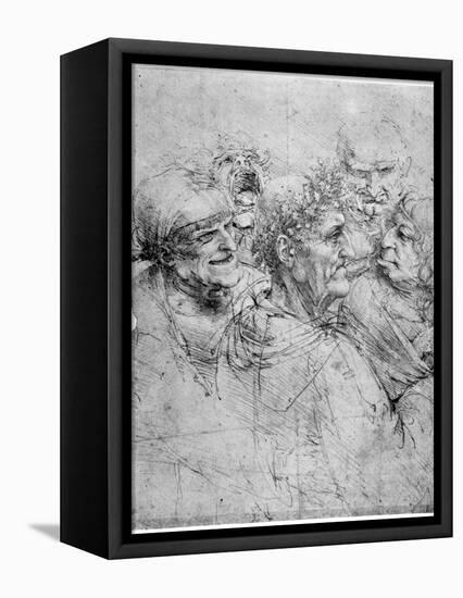 Study of Five Grotesque Heads, C1494-Leonardo da Vinci-Framed Premier Image Canvas