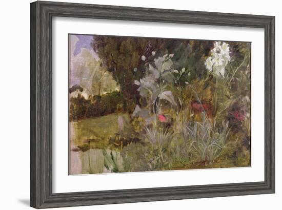 Study of Flowers and Foliage, for 'The Enchanted Garden'-John William Waterhouse-Framed Giclee Print