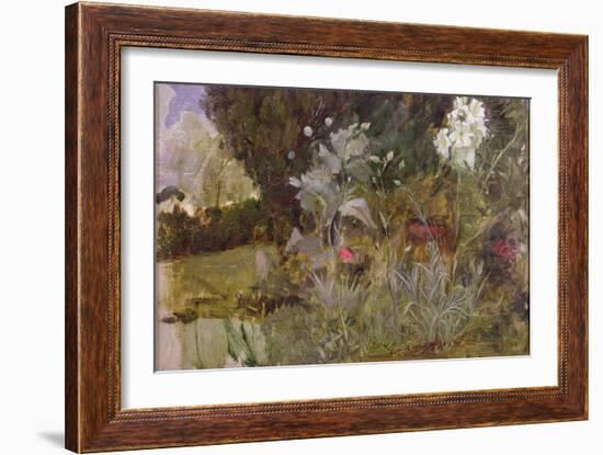 Study of Flowers and Foliage, for 'The Enchanted Garden'-John William Waterhouse-Framed Giclee Print