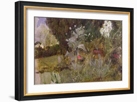 Study of Flowers and Foliage, for 'The Enchanted Garden'-John William Waterhouse-Framed Giclee Print