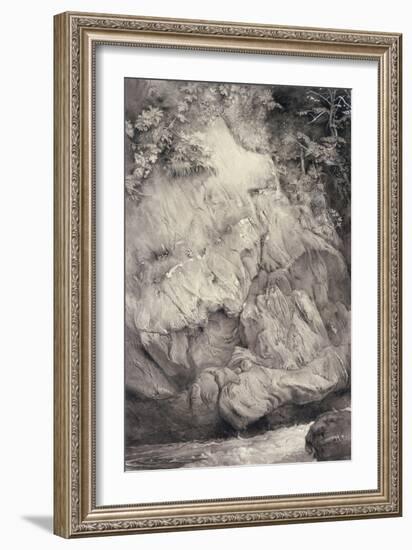 Study of Gneiss Rock, Glenfinlas, 1853-54-John Ruskin-Framed Giclee Print