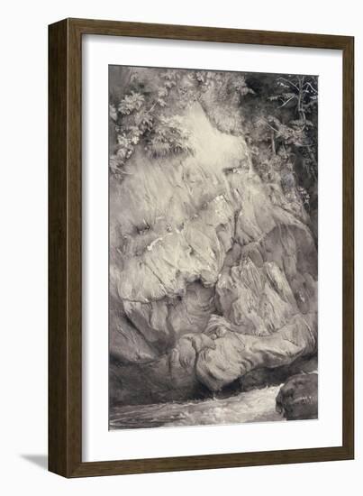 Study of Gneiss Rock, Glenfinlas, 1853-54-John Ruskin-Framed Giclee Print