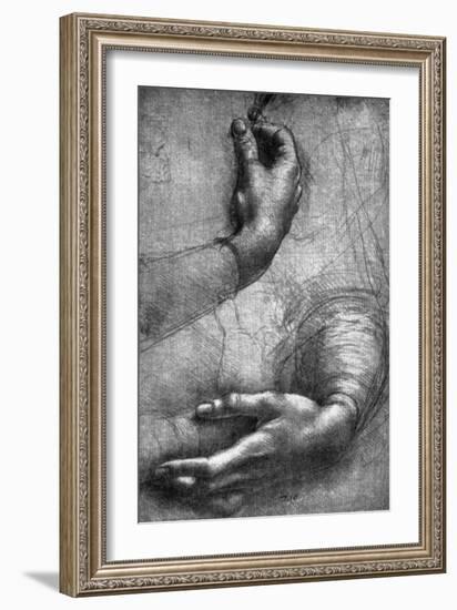 Study of Hands, 15th Century-Leonardo da Vinci-Framed Giclee Print