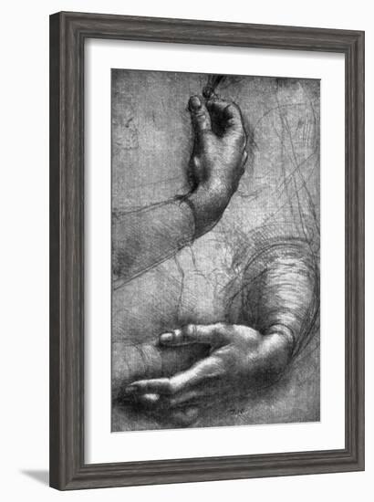 Study of Hands, 15th Century-Leonardo da Vinci-Framed Giclee Print