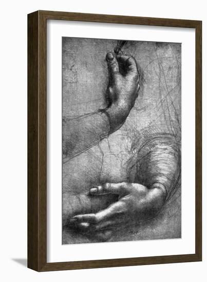 Study of Hands, 15th Century-Leonardo da Vinci-Framed Giclee Print