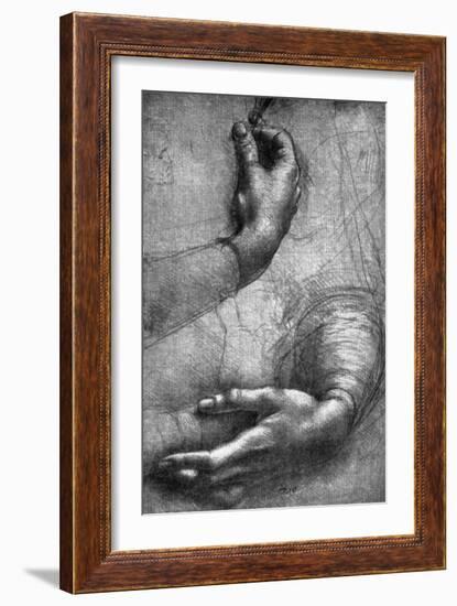 Study of Hands, 15th Century-Leonardo da Vinci-Framed Giclee Print