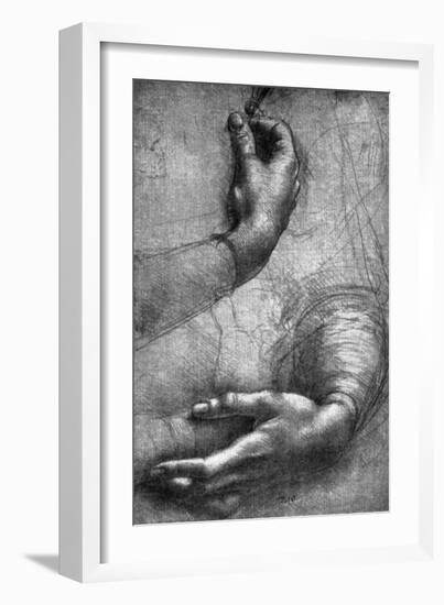 Study of Hands, 15th Century-Leonardo da Vinci-Framed Giclee Print