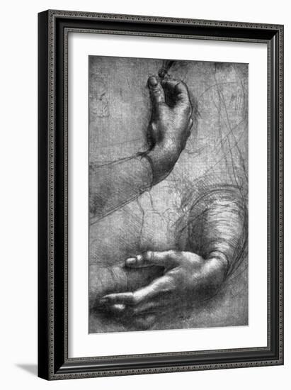 Study of Hands, 15th Century-Leonardo da Vinci-Framed Giclee Print