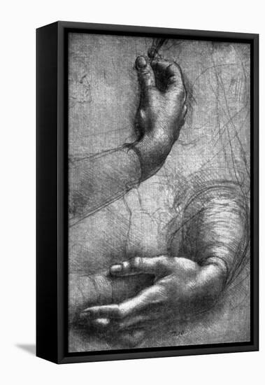 Study of Hands, 15th Century-Leonardo da Vinci-Framed Premier Image Canvas