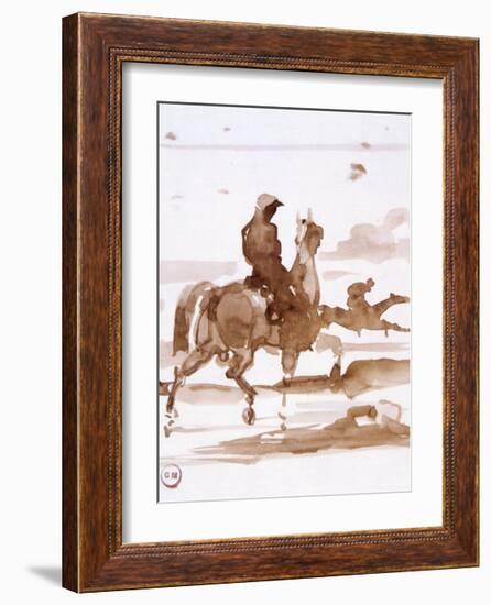 Study of Horses and Joc-Gustave Moreau-Framed Art Print