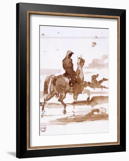 Study of Horses and Joc-Gustave Moreau-Framed Art Print