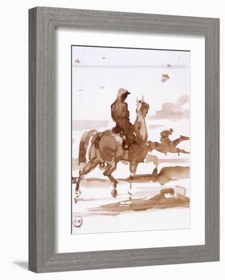 Study of Horses and Joc-Gustave Moreau-Framed Art Print