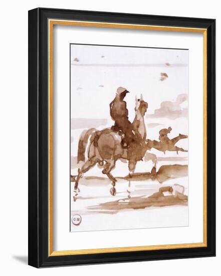 Study of Horses and Joc-Gustave Moreau-Framed Art Print