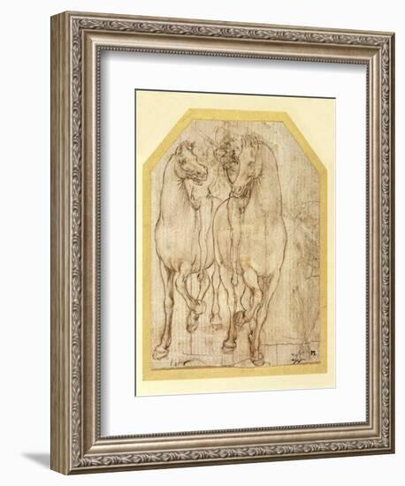 Study of Horses and Riders, C.1480-Leonardo da Vinci-Framed Giclee Print