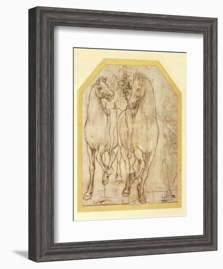 Study of Horses and Riders, C.1480-Leonardo da Vinci-Framed Giclee Print