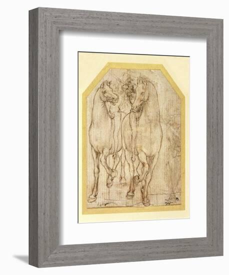 Study of Horses and Riders, C.1480-Leonardo da Vinci-Framed Giclee Print