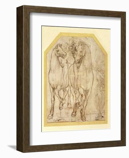 Study of Horses and Riders, C.1480-Leonardo da Vinci-Framed Giclee Print