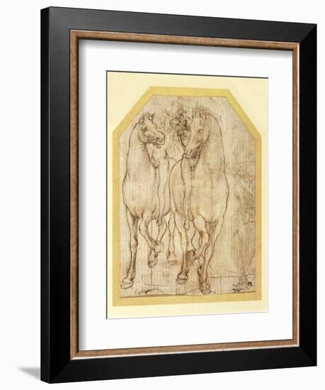 Study of Horses and Riders, C.1480-Leonardo da Vinci-Framed Giclee Print