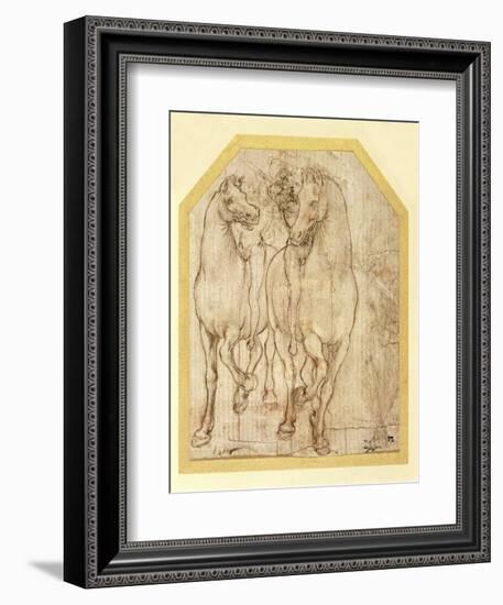 Study of Horses and Riders, C.1480-Leonardo da Vinci-Framed Giclee Print