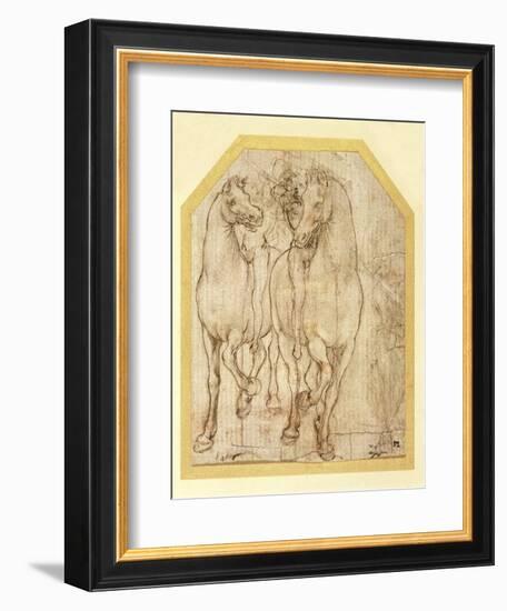 Study of Horses and Riders, C.1480-Leonardo da Vinci-Framed Giclee Print