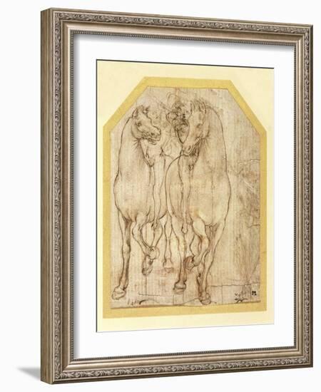 Study of Horses and Riders, C.1480-Leonardo da Vinci-Framed Giclee Print