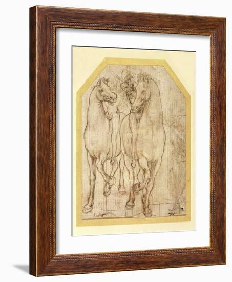 Study of Horses and Riders, C.1480-Leonardo da Vinci-Framed Giclee Print