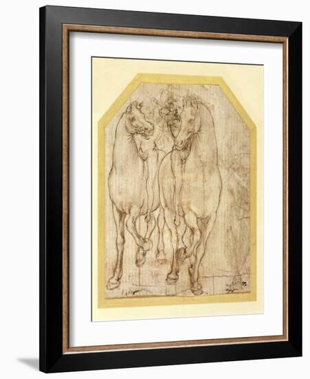 Study of Horses and Riders, C.1480-Leonardo da Vinci-Framed Giclee Print
