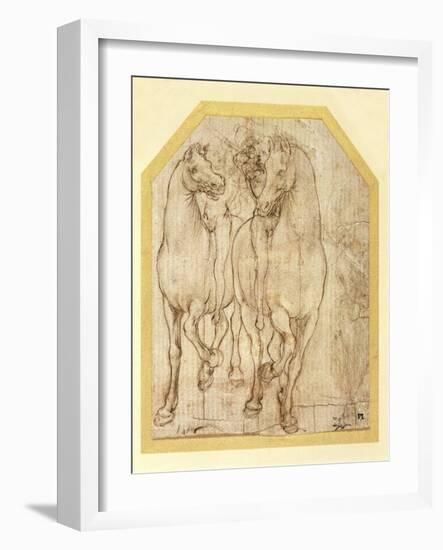 Study of Horses and Riders, C.1480-Leonardo da Vinci-Framed Giclee Print