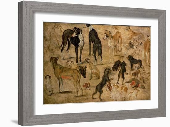 Study of Hounds, 1616-Jan Brueghel the Elder-Framed Giclee Print