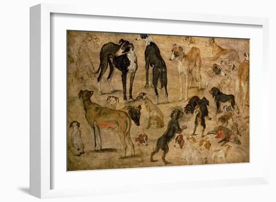 Study of Hounds, 1616-Jan Brueghel the Elder-Framed Giclee Print