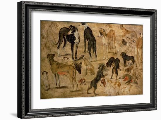 Study of Hounds, 1616-Jan Brueghel the Elder-Framed Giclee Print