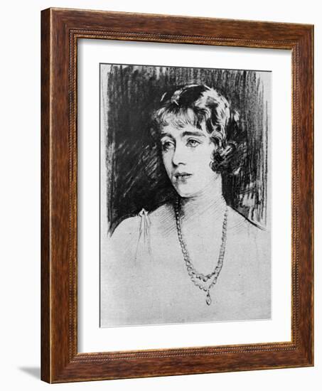 Study of Lady Elizabeth Bowes-Lyon, 1923-John Singer Sargent-Framed Giclee Print