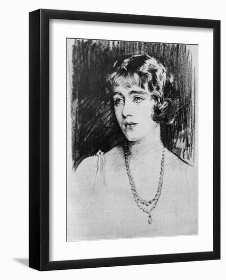 Study of Lady Elizabeth Bowes-Lyon, 1923-John Singer Sargent-Framed Giclee Print