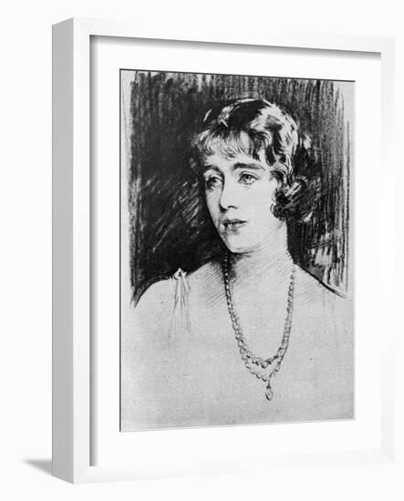 Study of Lady Elizabeth Bowes-Lyon, 1923-John Singer Sargent-Framed Giclee Print