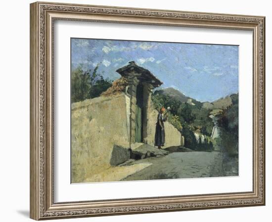 Study of Landscape, About 1860-Cristiano Banti-Framed Giclee Print