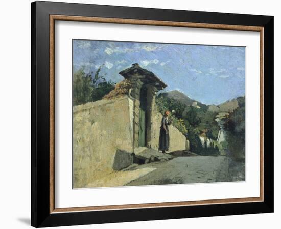 Study of Landscape, About 1860-Cristiano Banti-Framed Giclee Print