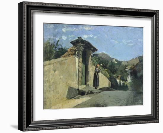 Study of Landscape, About 1860-Cristiano Banti-Framed Giclee Print