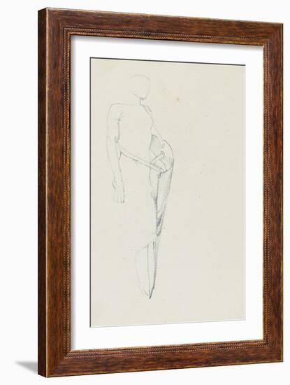 Study of Male with a Shield (Recto) and Female Torso-Edward Burne-Jones-Framed Giclee Print