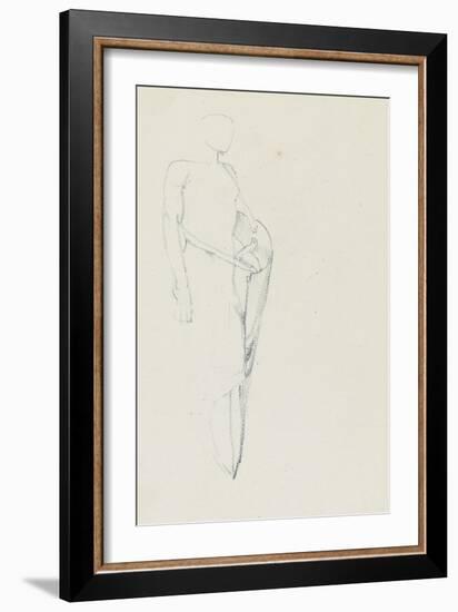 Study of Male with a Shield (Recto) and Female Torso-Edward Burne-Jones-Framed Giclee Print