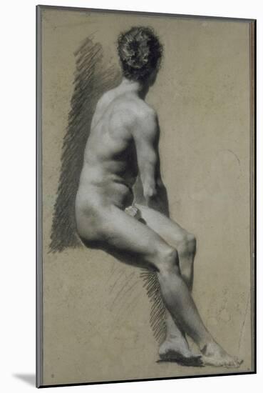 Study of Man Seated in Profile to Right, Turning Back-Pierre Paul Prud'hon-Mounted Giclee Print