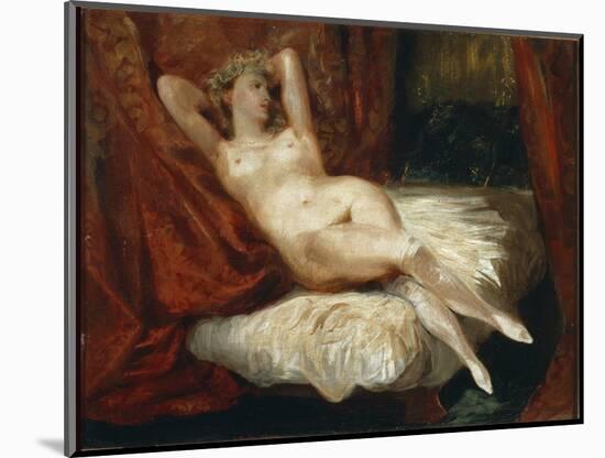 Study of Naked Woman Lying on a Couch Said the Woman with White Stockings - Oil on Canvas, 19Th Cen-Ferdinand Victor Eugene Delacroix-Mounted Giclee Print