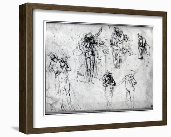 Study of Nude Men-Leonardo da Vinci-Framed Giclee Print