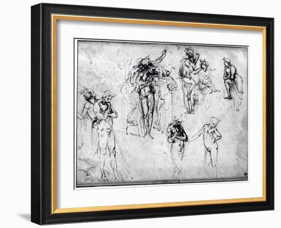 Study of Nude Men-Leonardo da Vinci-Framed Giclee Print