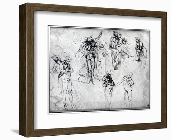 Study of Nude Men-Leonardo da Vinci-Framed Giclee Print