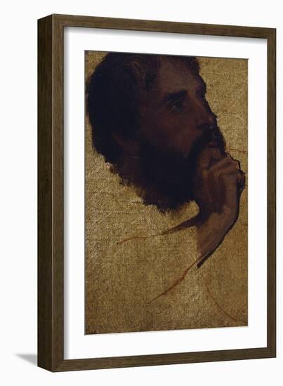 Study of Old Man's Head for Jesus Among the Doctors; Etude De Tete De Vieillard Pour Jesus Au…-Jean-Auguste-Dominique Ingres-Framed Giclee Print